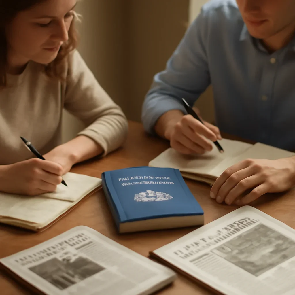 Closing call-to-action image for Have 75 Years of United Nations Made the World ‘Better’? featuring readers, notebooks, and international affairs material