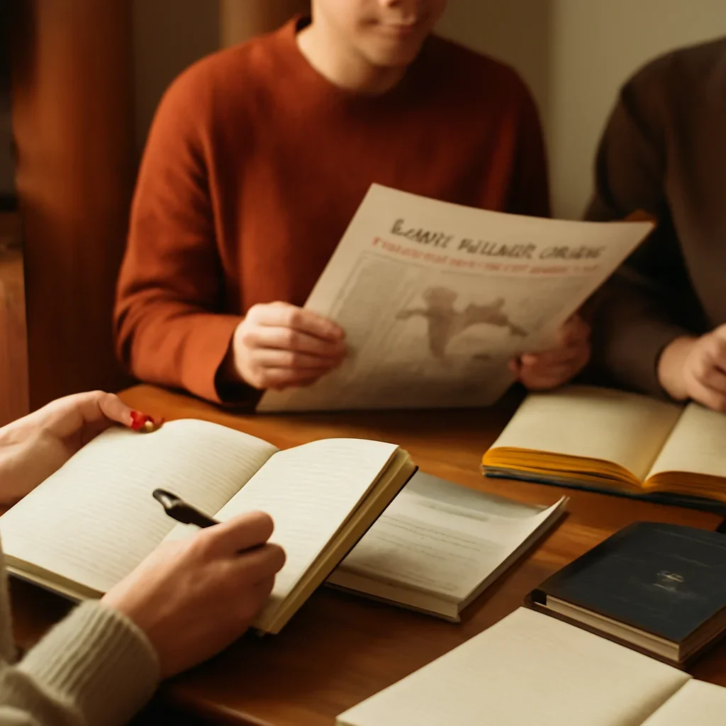 Closing call-to-action image for 2026 Archive featuring readers, notebooks, and international affairs material