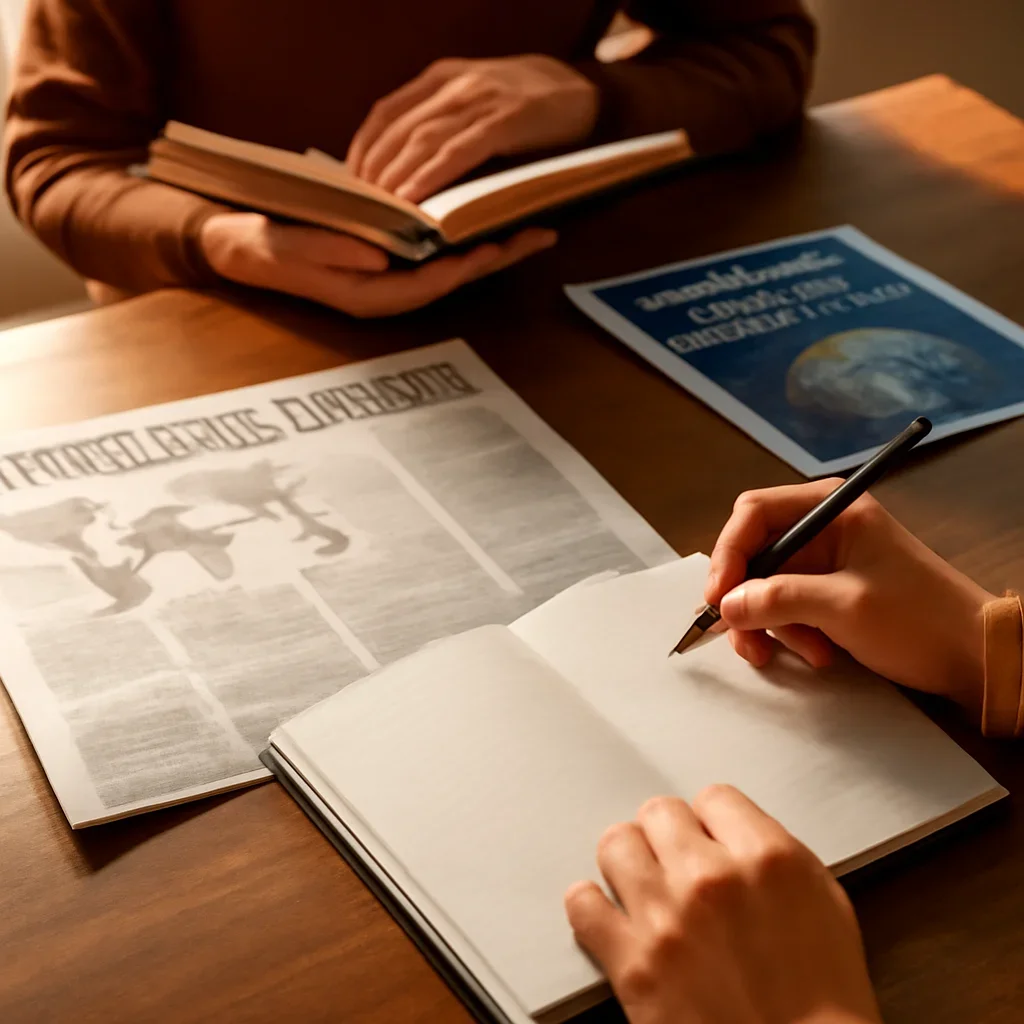 Closing call-to-action image for What Is Strategic Autonomy? featuring readers, notebooks, and international affairs material