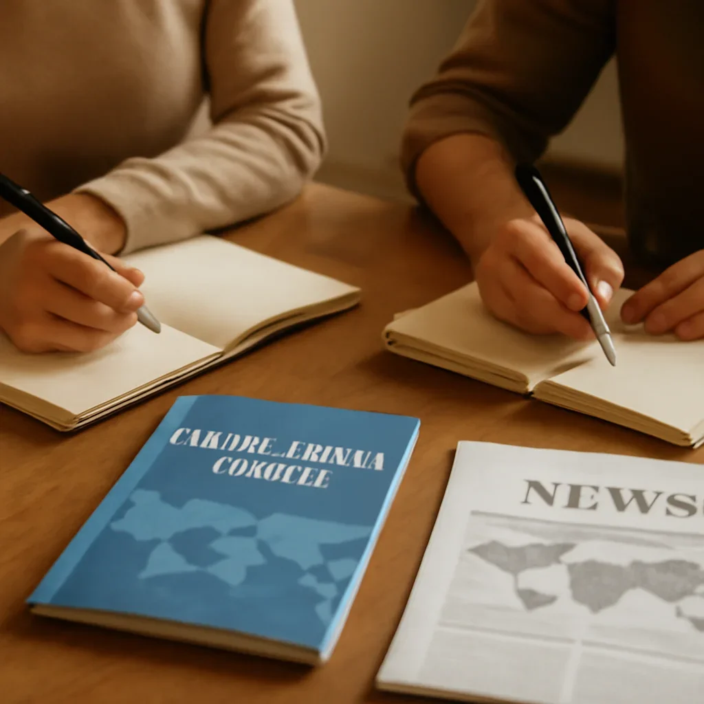 Closing call-to-action image for What Is the Global South in Foreign Policy Debates? featuring readers, notebooks, and international affairs material