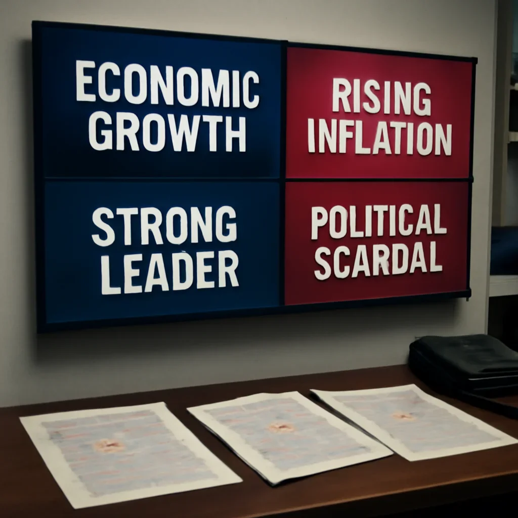 Supporting visual for Opinions Series showing newsroom monitor wall with contrasting headlines and marked-up print pages in a working editorial context