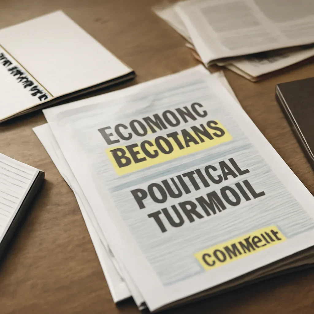 Supporting visual for Weekly Recap showing editorial roundup desk with stacked printouts, notebooks, and highlighted headlines in a working editorial context