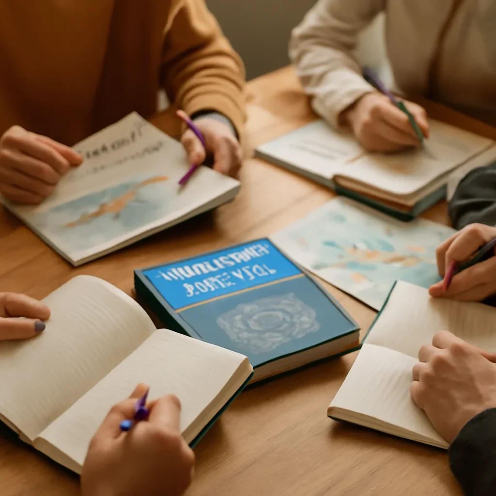 Closing call-to-action image for Foreign Policy Analysis featuring readers, notebooks, and international affairs material