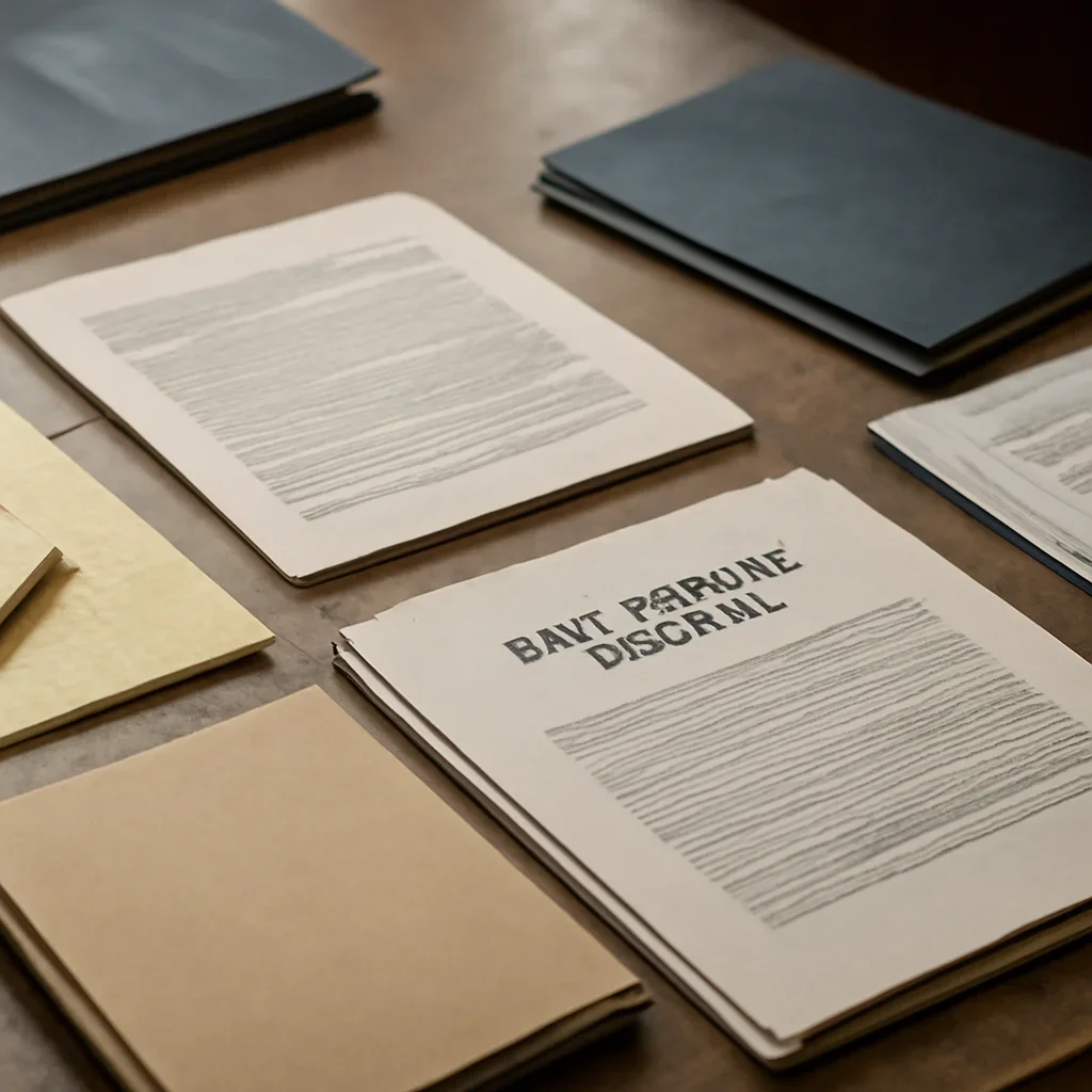 Supporting visual for International Relations showing policy briefing table with folders, notes, and diplomatic briefing papers in a working editorial context